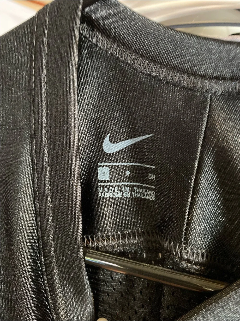 Nike Black Mesh Athletic Jersey with White Swoosh